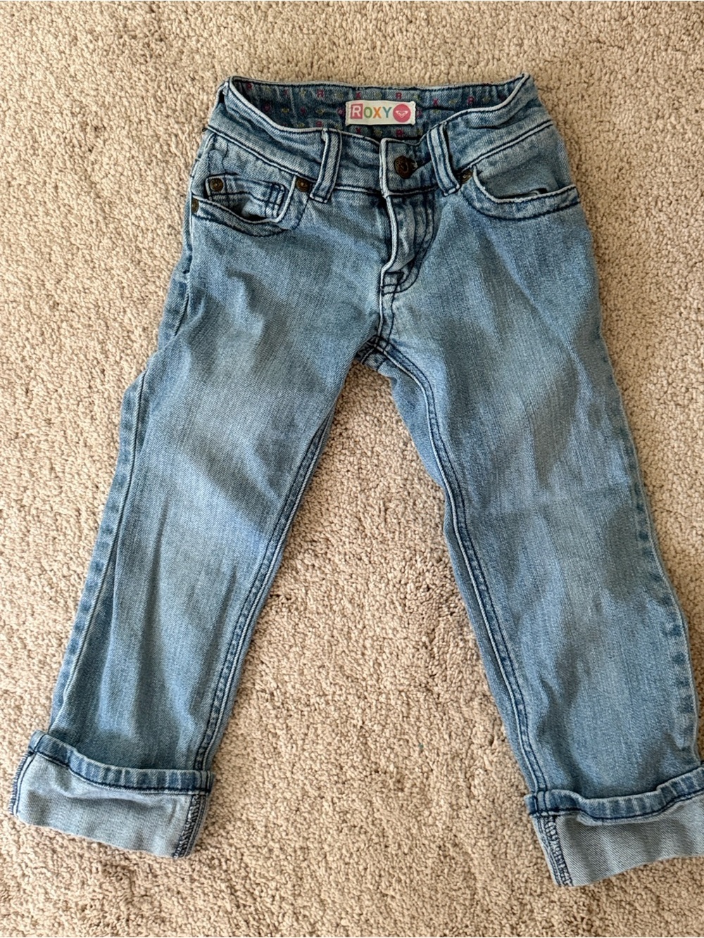 Roxy Light Blue Girls' Denim Jeans Capris 7
